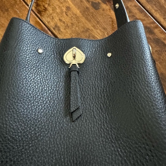 Kate Spade Marti Women's Shoulder Large Bucket Handbag - Black/Gold - Picture 9 of 12